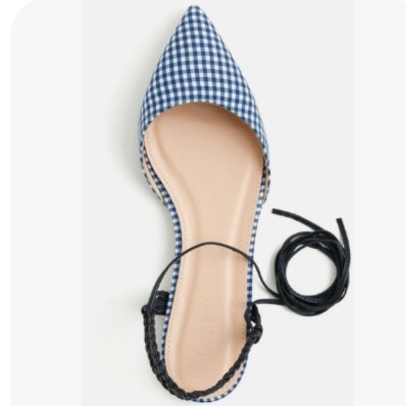 J. Crew navy gingham slingback flats - Picture 3 of 9